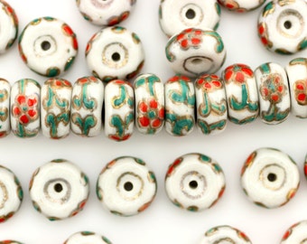 Porcelain Beads,Ceramic Beads,Cloisonne Style Porcelain,#POR090038