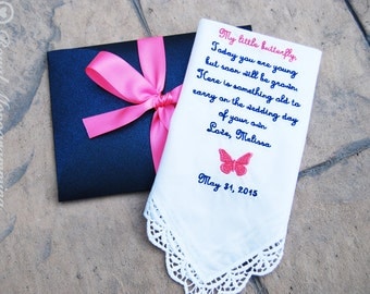 Embroidered-Wedding Handkerchief-for the-Flower Girl-and Future Bride in your wedding!-Wedding Hankerchief