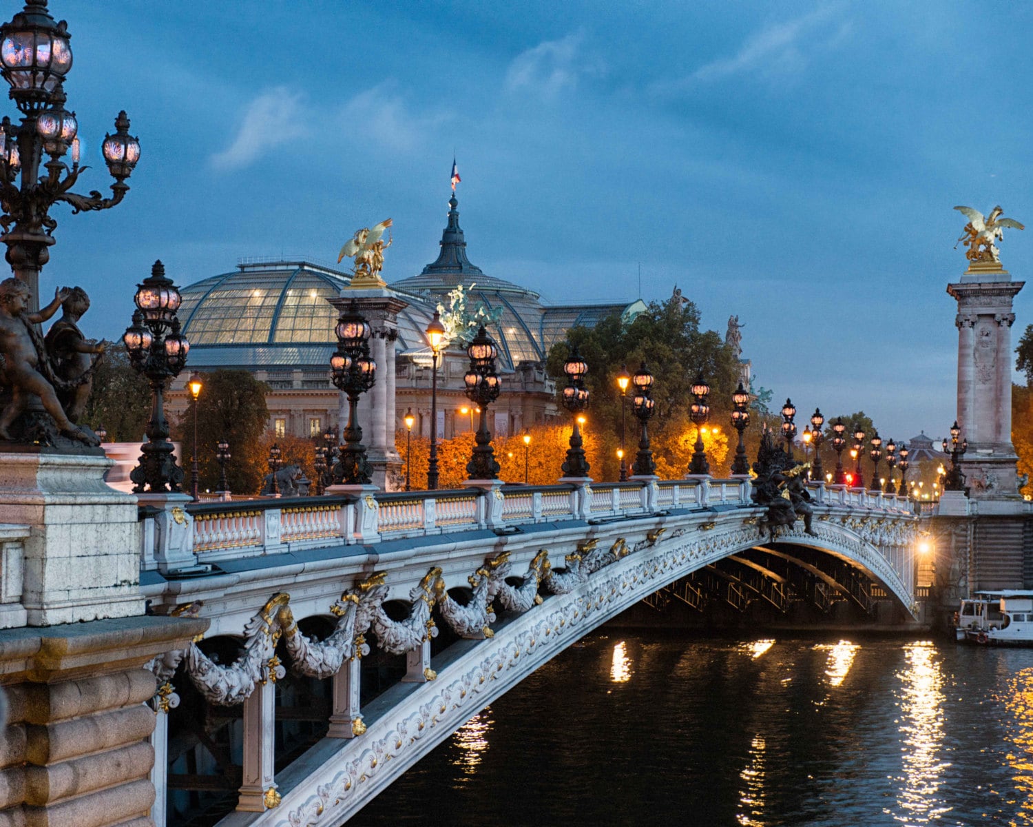 Paris bridge at sunrise Pont Alexandre III Photograph France