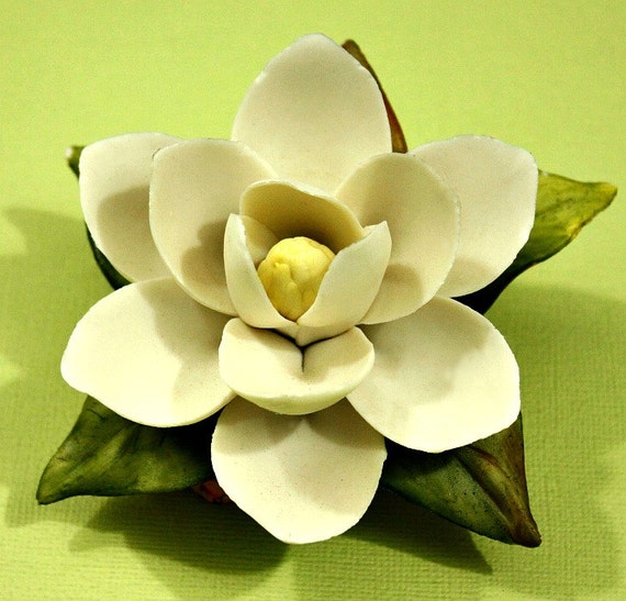 LOW SHIPPING Italian Bisque Porcelain Magnolia by DeeplyDistressed