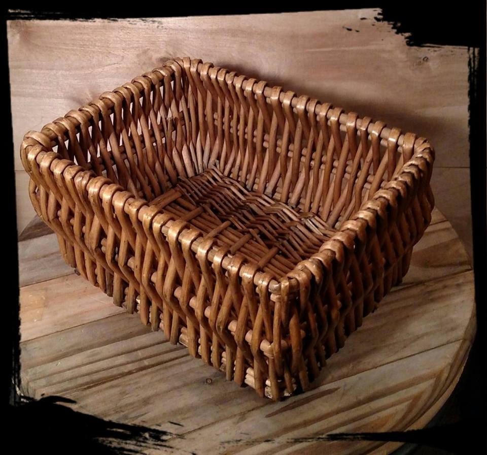 Collectible Square Wicker Basket / Bread Basket / Fruit Basket
