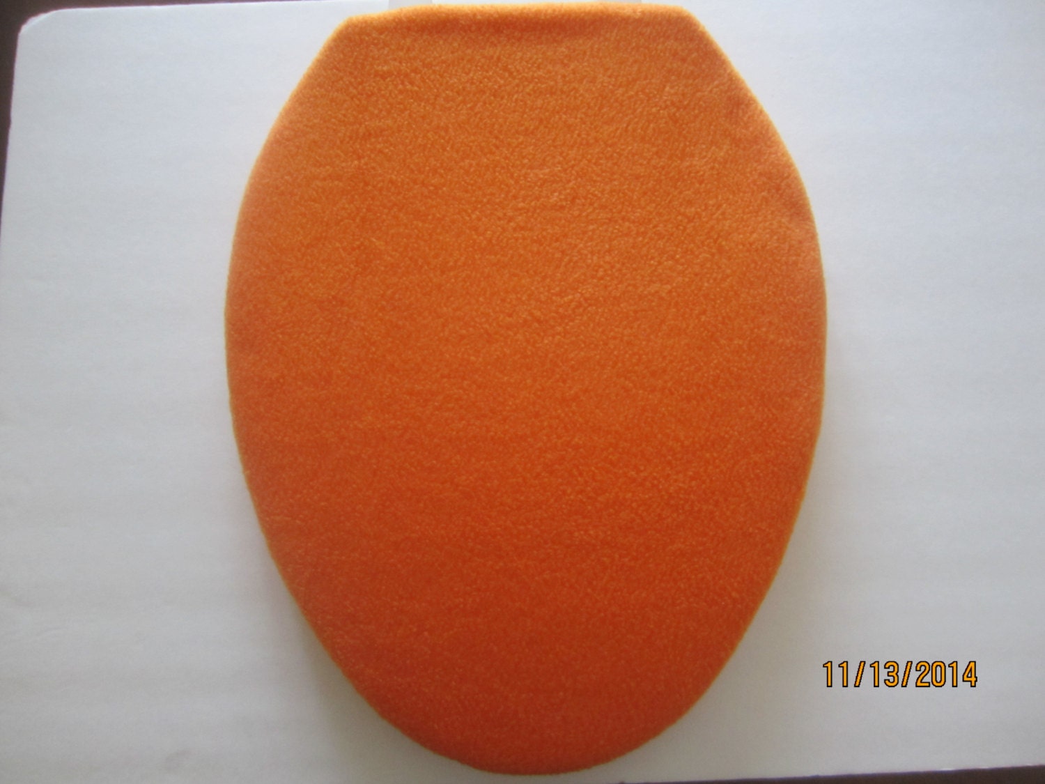 Toilet lid cover Toilet seat cover. orange toilet by CozyNCool