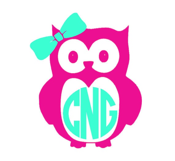 Download Items similar to Owl Monogram Decal - Hoot Owl ...