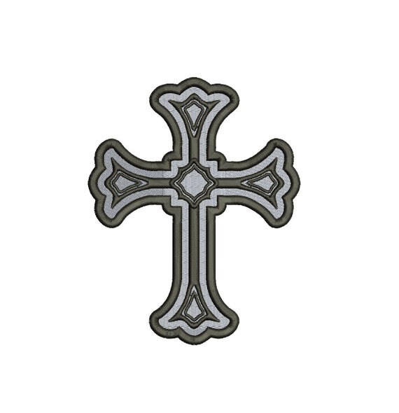 Religious cross filled machine jessecmault digitized design