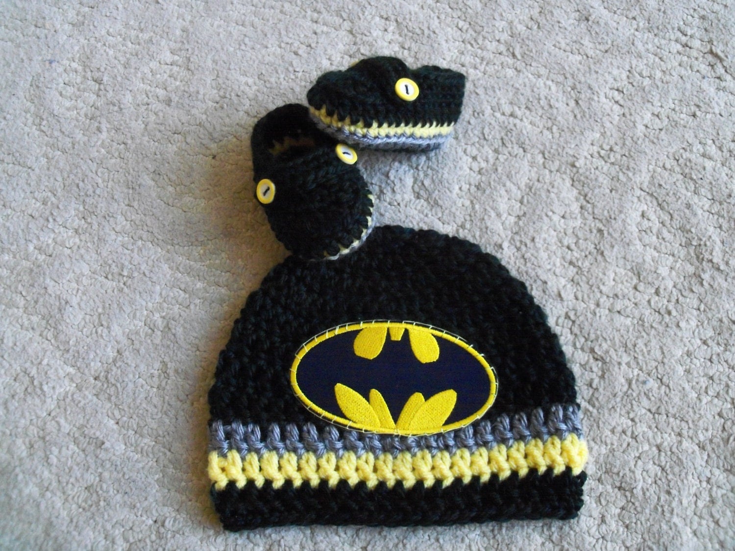 New Handmade Crochet Baby Boy Batman Hat and by Blesslittleangel