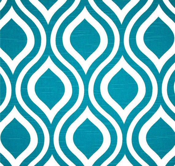 Tropical Blue Geometric Home Decor Fabric by the by CottonCircle