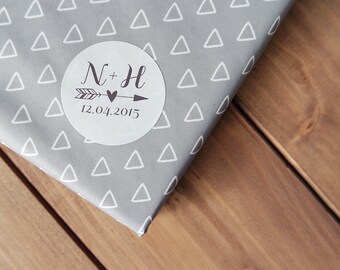 24 Custom Wedding Stickers Initials Date Arrow Heart Save The Date Envelope Seals 40mm / Wedding Favor / 204