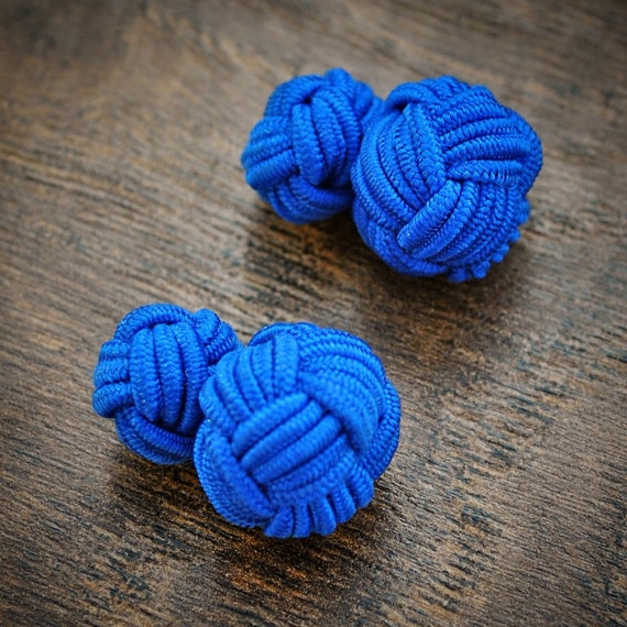 Silk Knot Cufflinks Blue