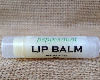 Peppermint Lip Balm with Cocoa Butter & Beeswax - .15oz tube - All Natural