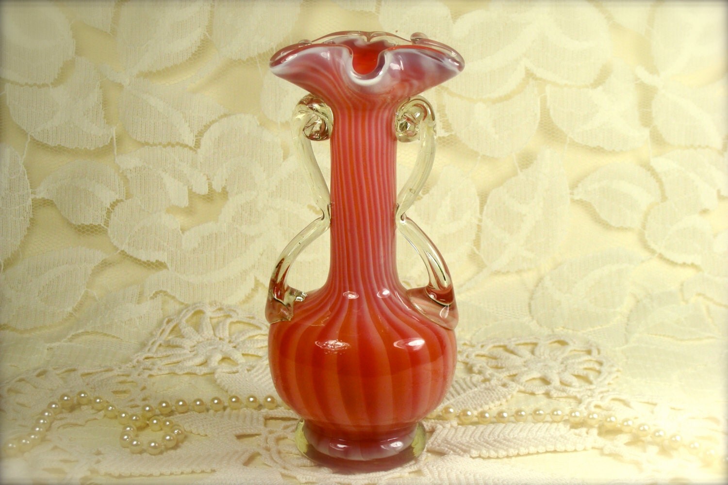 Beautiful Small Pink Blown Glass Vase