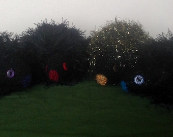 Black Goth Hedgehogs. Black Hedgehog Ornaments.