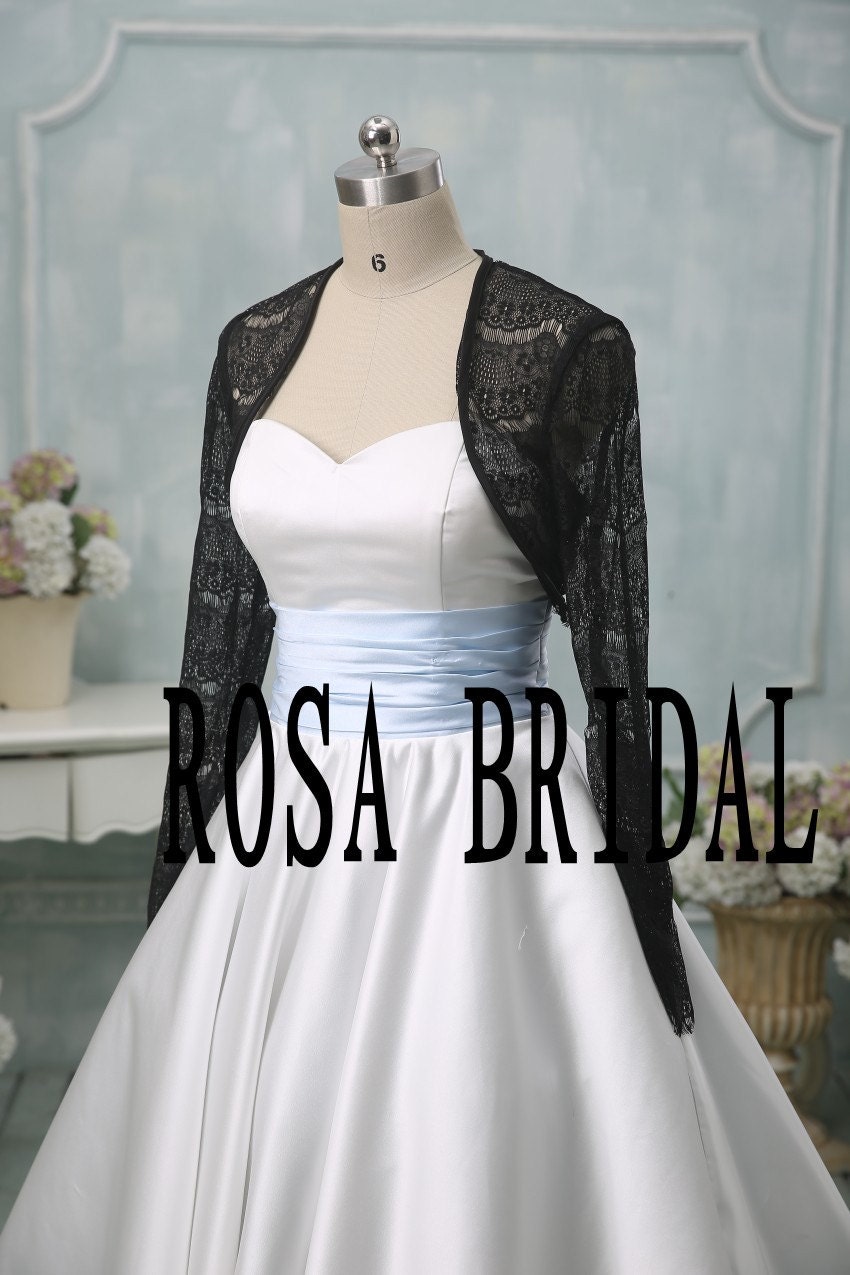 Black lace bolero jacket shrug Bridal black lace by rosabridal