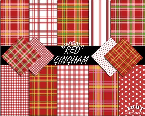 Maroon Red Gingham digital paper square Red gingham party Red gingham fabric print Red gingham invitation Gingham sheets Red gingham banner