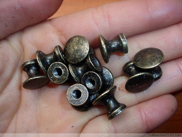 10 Button Mini Knobs Classic Vintage Metal Drawer Knob