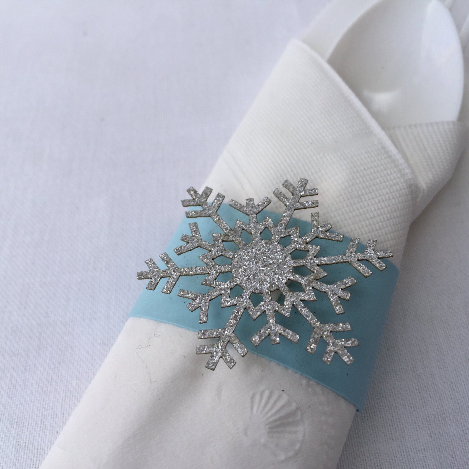 Winter Wonderland Napkin Rings Set of 12 Snowflake Napkin
