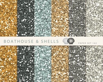 TAPESTRIES GLITTER, Scrapbooking digital paper pack - 6 papers with sparkling glitter texture , instant download, printable, 142
