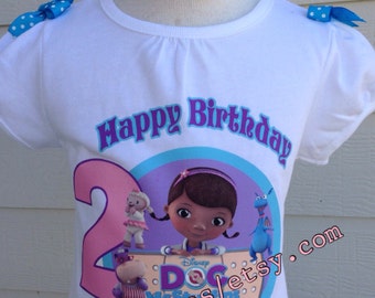 Doc Mcstuffins shirt, doc mcstuffins birthday shirt, doc mcstuffins personalized shirt, baby onesie doc mcstuffins, toddler shirt.
