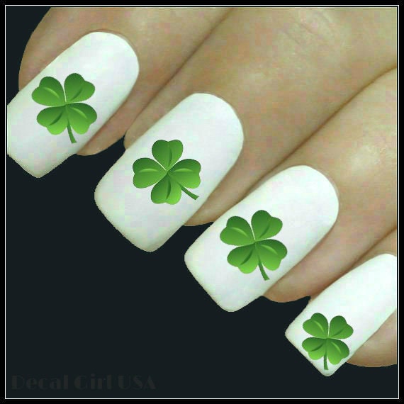 Nail Decal 4 Leaf Clover Nail Art 20 Water Slide Decals St