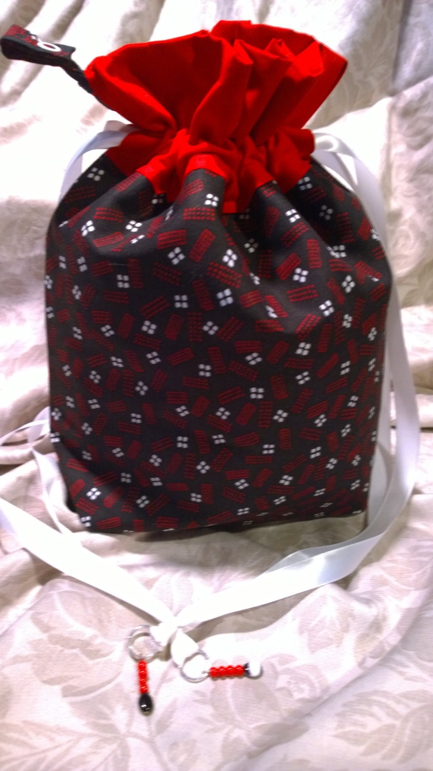 Satin Ribbon Drawstring Bag Knitting Project Bag