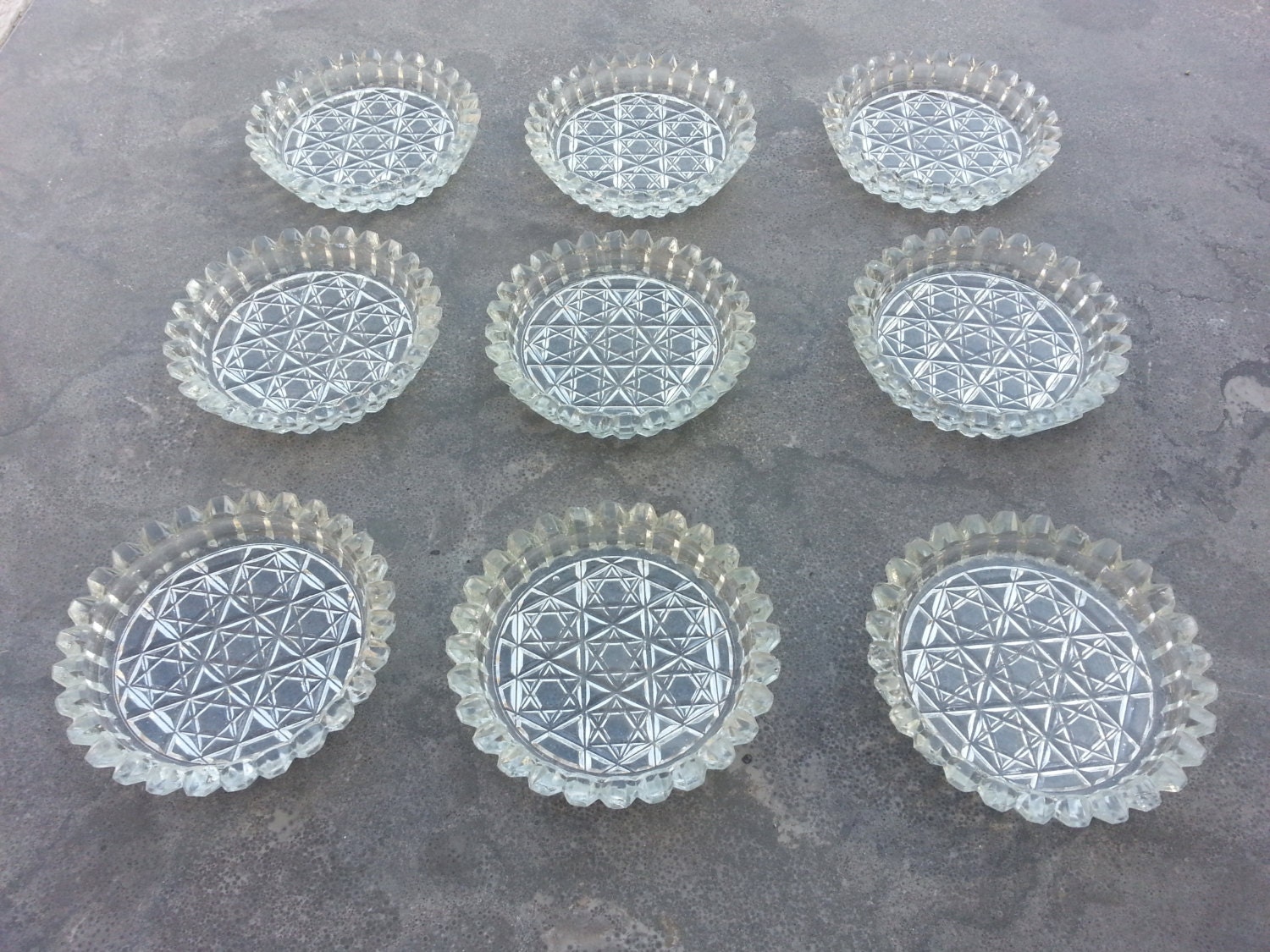 9 Vintage glass coasters Haute Juice