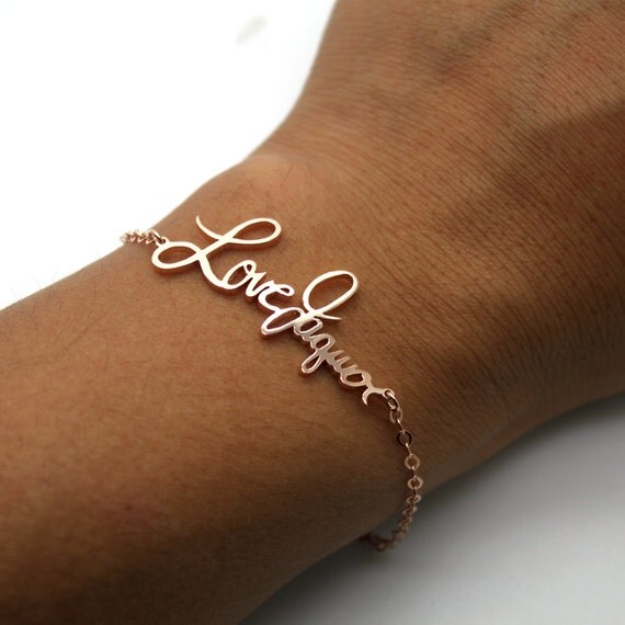 personalized bracelet Handwriting Bracelet by JewelryDesign2014