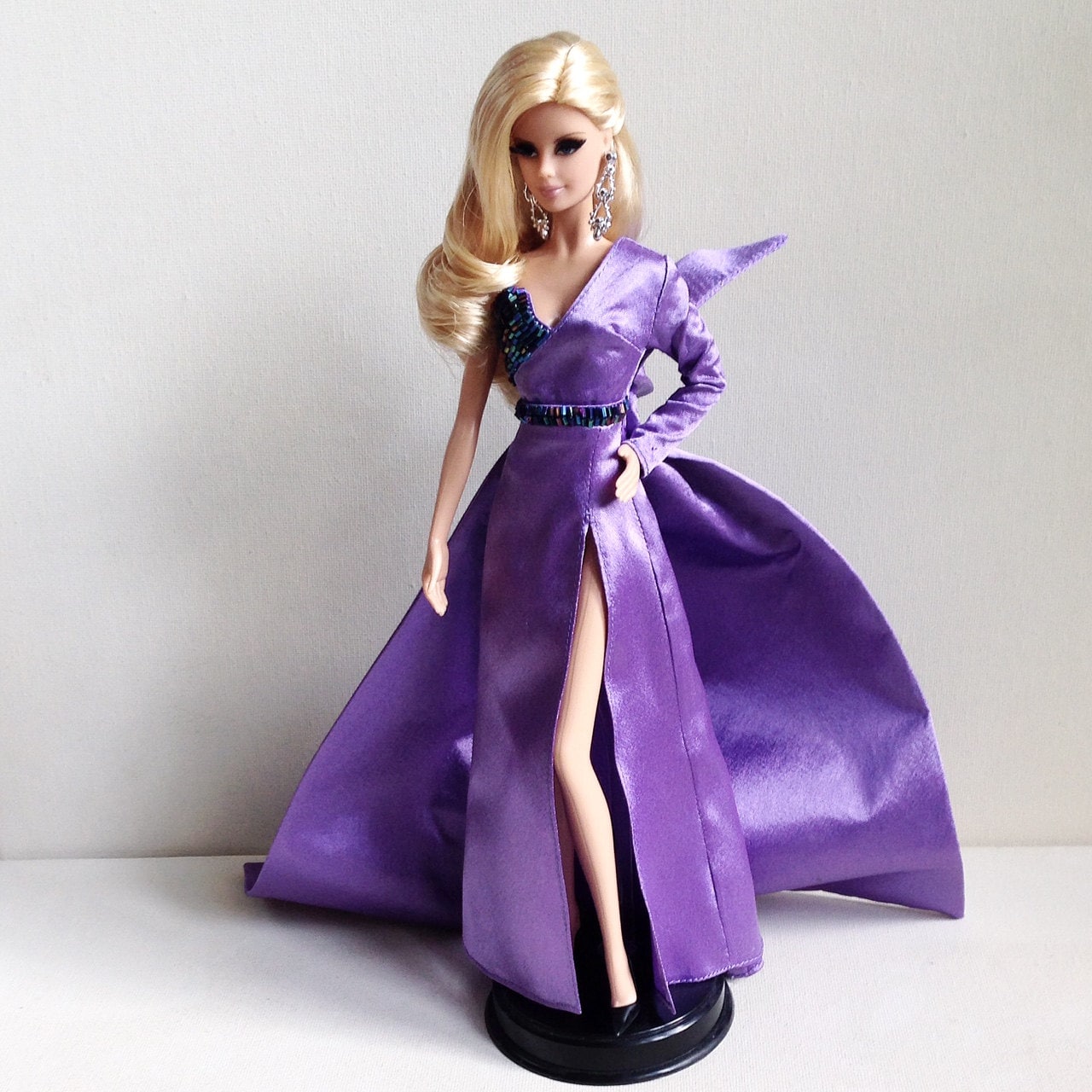 Barbie Model Muse purple satin dress by valeyofdolls on Etsy