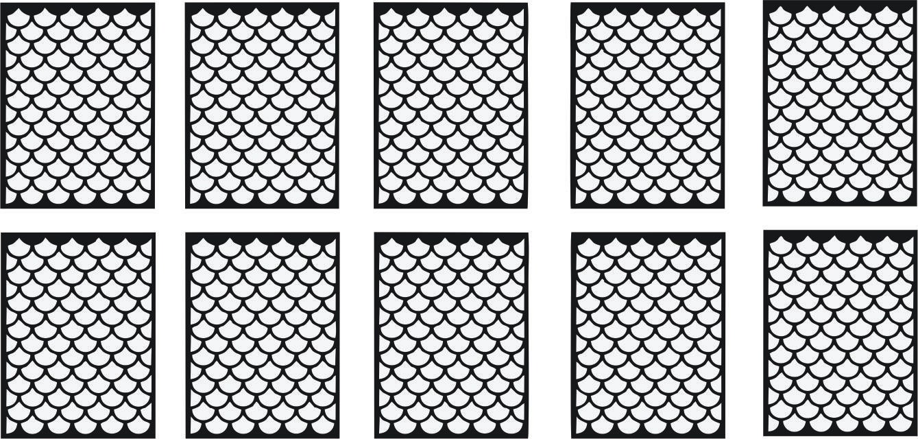 10 Mermaid/Dragon/Fish Scale Nail Vinyl Decal Stencils for