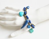 SEA BREEZE Bracelet metal brass with beads howlite stone