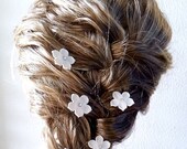 Bridal Hair Pins Stephanotis Hair Pins With Swarovski crystals, Perfect For Bride, Bridesmaids - Set