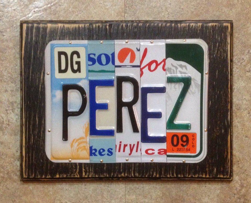 5 Characters Custom License Plate Art Sign by CMRdesignsforyou