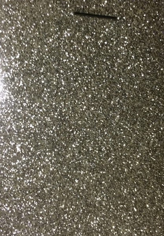 Silver Glitter Mirror Canvas Vinyl Topped 9 x 12 Inch Sheet