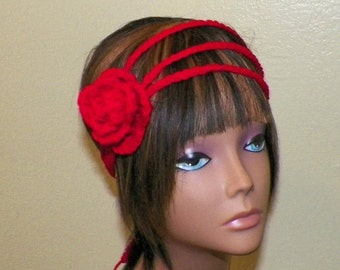 After Holiday Sale- Flower Headband Boho Gypsy Rose Crochet Hair Band ...