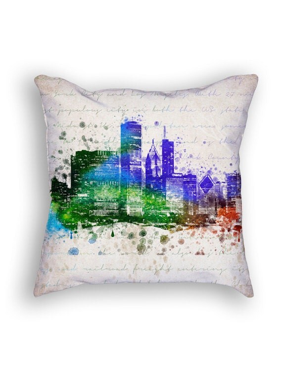 Chicago Throw Pillow 18x18 Cushion Home Decor Gift Idea