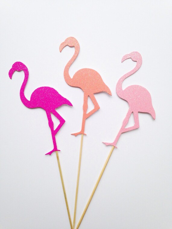 Flamingo cake topper by HoorayEveryday on Etsy