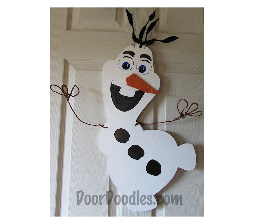 olaf frozen snowman door decoration hanger by doordoodlesdecor
