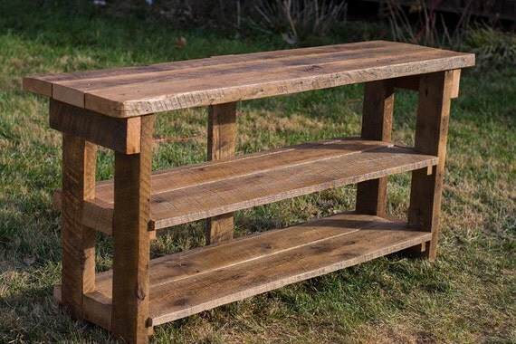 Reclaimed Wood TV Stand. Made From Reclaimed Barn and Fence