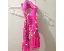 Popular items for neon pink scarf on Etsy