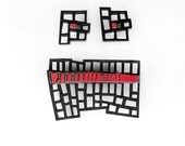 Unique brooch&earrings set, Free shipping, contemporary, modern jewelry, handmade, lasercut wood, polymer clay, sterling silver,steel