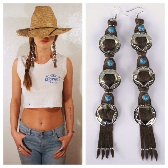 SALE. Conchos. Concho earrings. Concho jewelry. Western