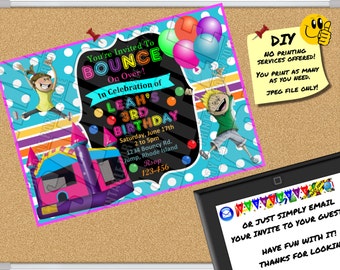 BIRTHDAY GLOW PARTY Invitation Printable Invite Emailable