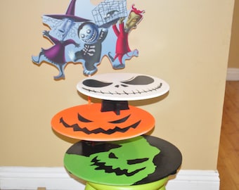 Nightmare before Christmas party Halloween Party Cupcake and cake stand , jack and sally