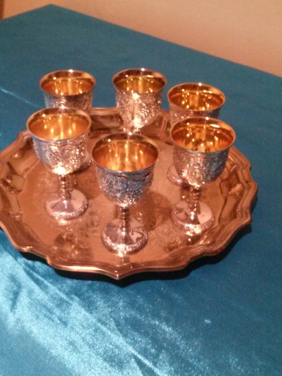 Vintage Japanese shot glasses silver plated by vintage4everbeauty