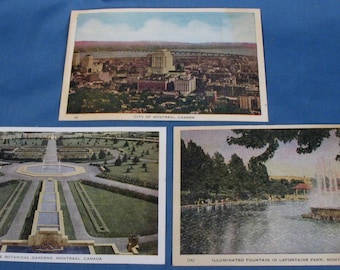 Vintage Postcards - Montreal Canada - Set of Three - Unmailed