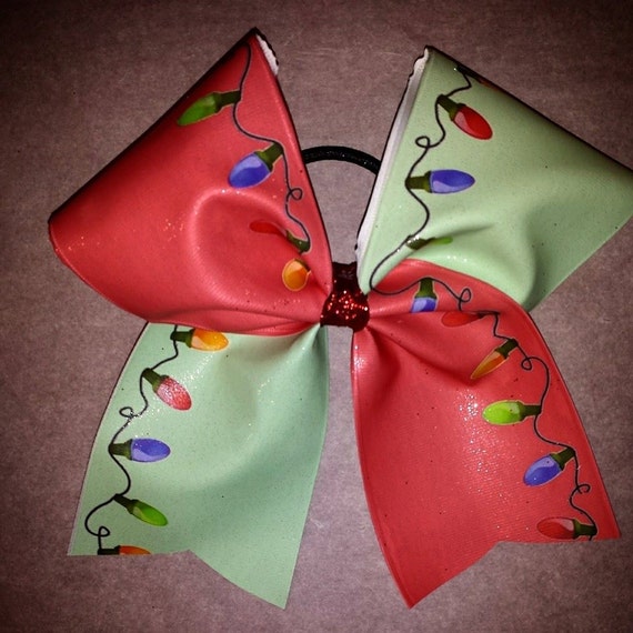 Christmas lights Cheer bow by bowzingabows on Etsy
