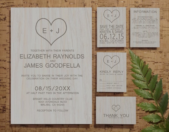 Wood Grain Wedding Invitations 8