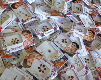25 Packs Bindi, Wholesale Bindi Packs, Face Jewels, Belly dance bindi, Indian Bindi Packs, Self adhesive Bindi Packs, Bindi Dots