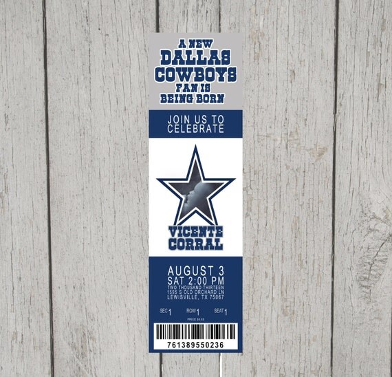 Dallas Cowboy Baby Shower or Party Invitation by EricaNiwaDesign