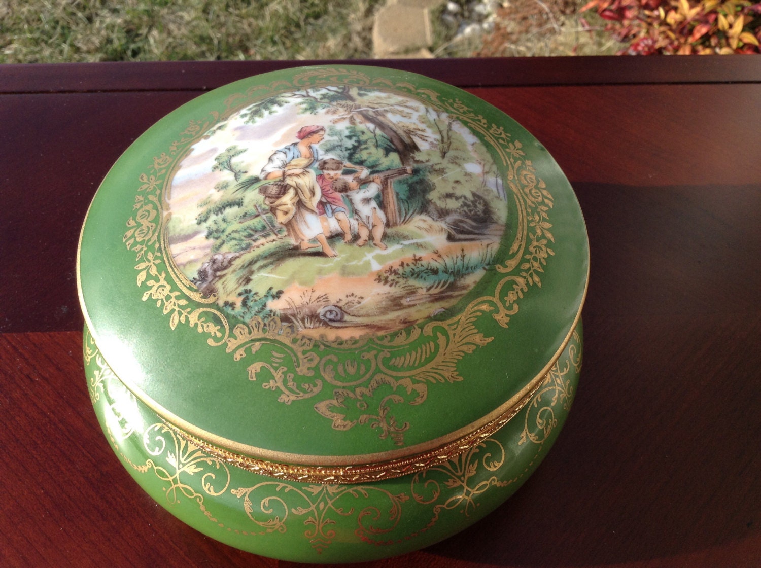 Vintage Andrea Sadek Porcelain Dresser or Vanity Box Trinket or Jewelry