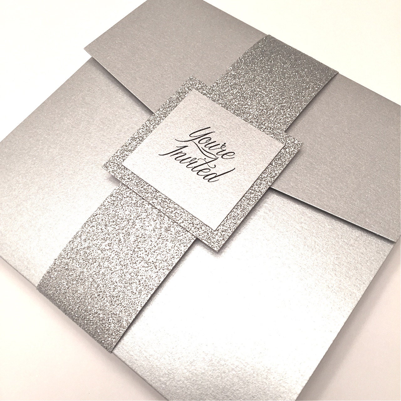 Silver Wedding Invitation Silver and Bling by Lovelytations