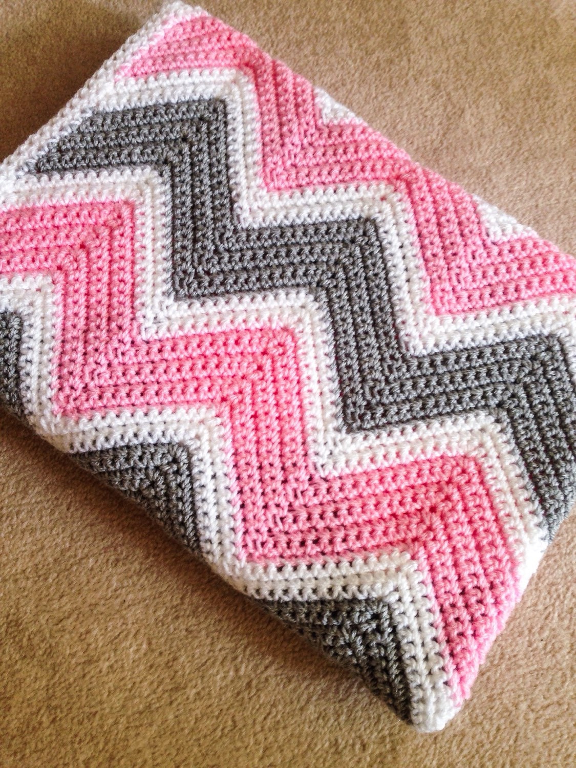 Chevron Crochet Baby Blanket by TheLittleNookAus on Etsy